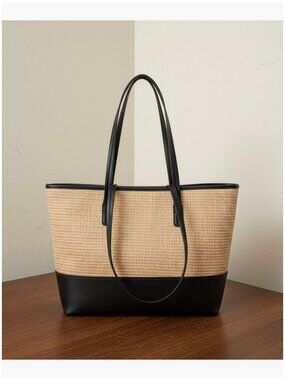 Straw Hand Woven Hobo Tote Bag with Tassel Shoulder Strap
